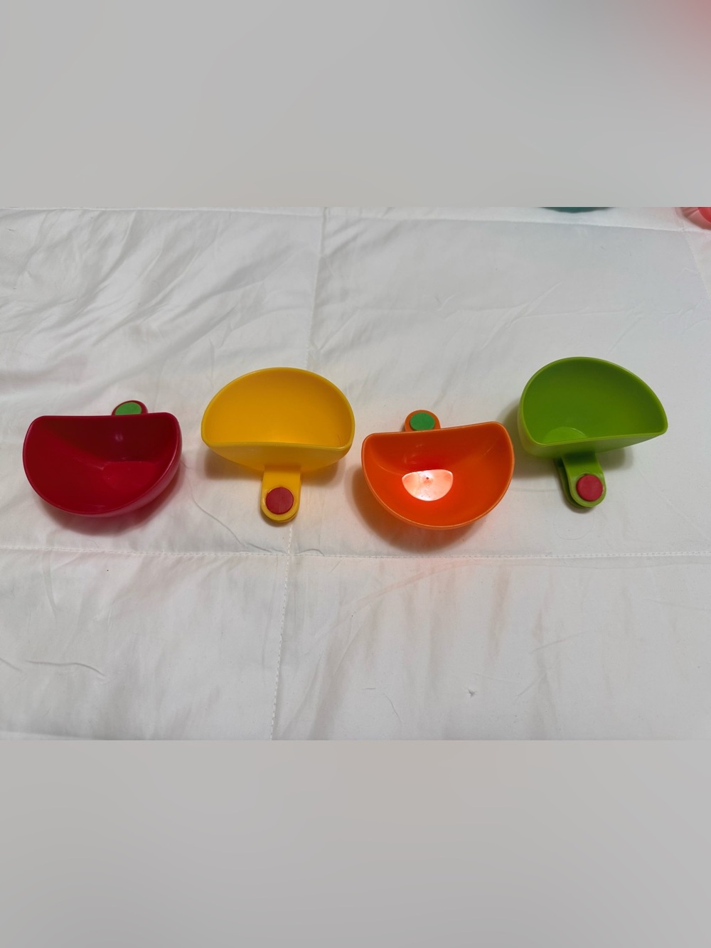 Set of Condiment Cups - Red, Yellow, Orange & Green
